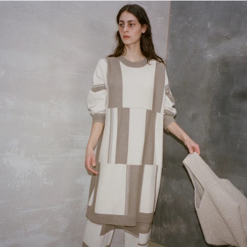 Lauren Manoogian Kilim Sweater Dress Size 1 Small 50/50 Baby Alpaca Cotton EUC